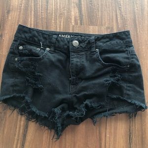 American Eagle black jean shorts